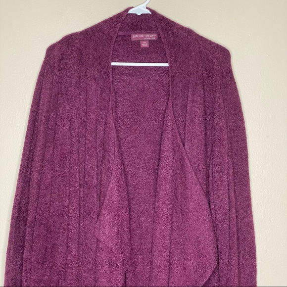 Barefoot Dreams CozyChic Lite Knit Island Wrap Open Front Burgundy Plus Size 2X - Picture 5 of 15
